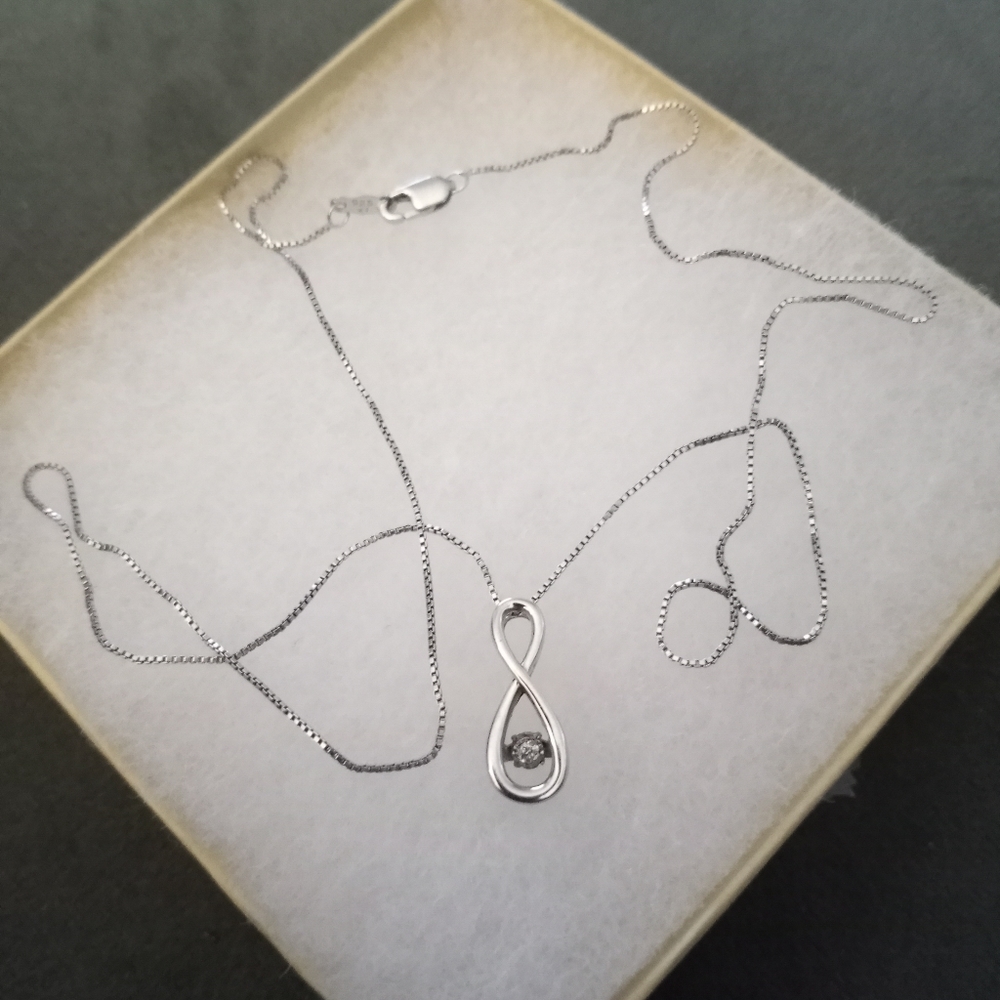 SS 925 DIAMOND INFINITY NECKLACE 18 INCHES